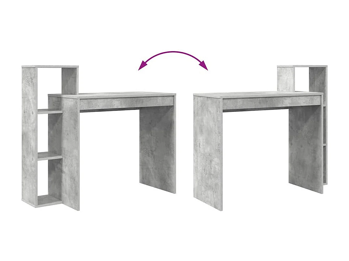 Bureau Gris béton 100 x 40 x 90 cm Bois d'ingénierie