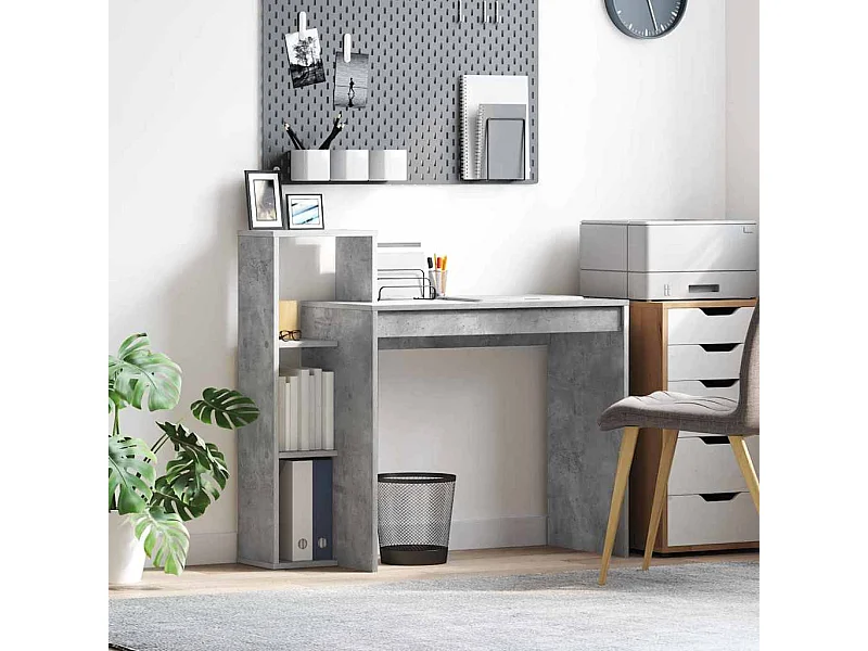 Bureau Gris béton 100 x 40 x 90 cm Bois d'ingénierie