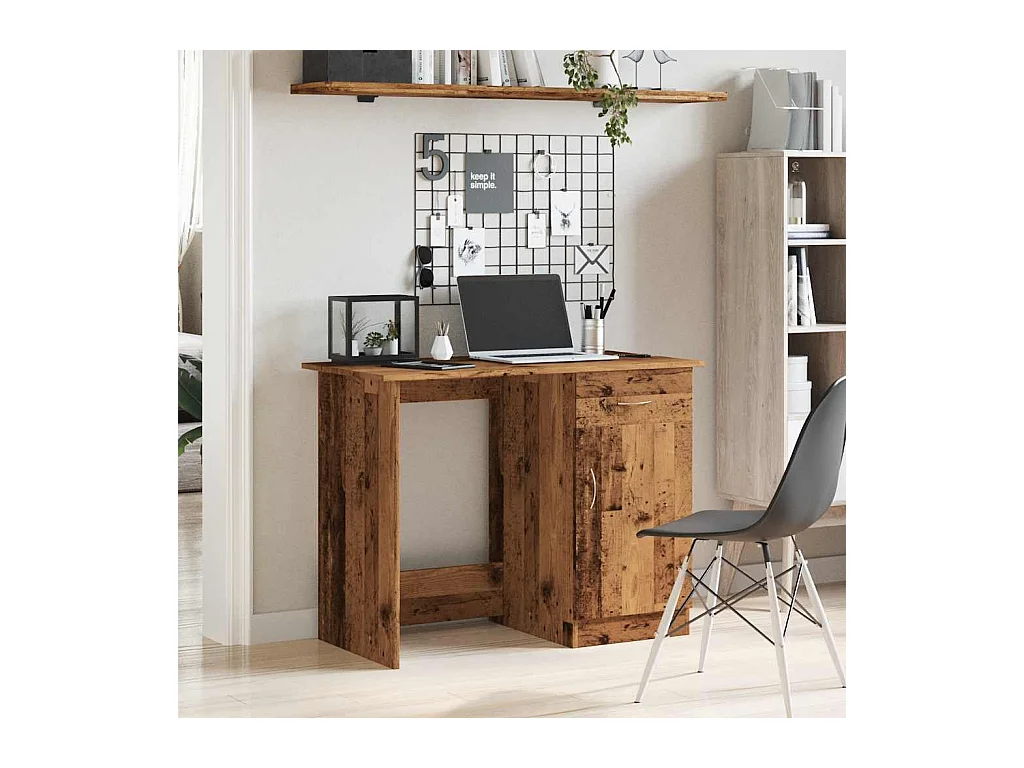 Bureau vieux bois 100x50x76 cm bois d'ingénierie