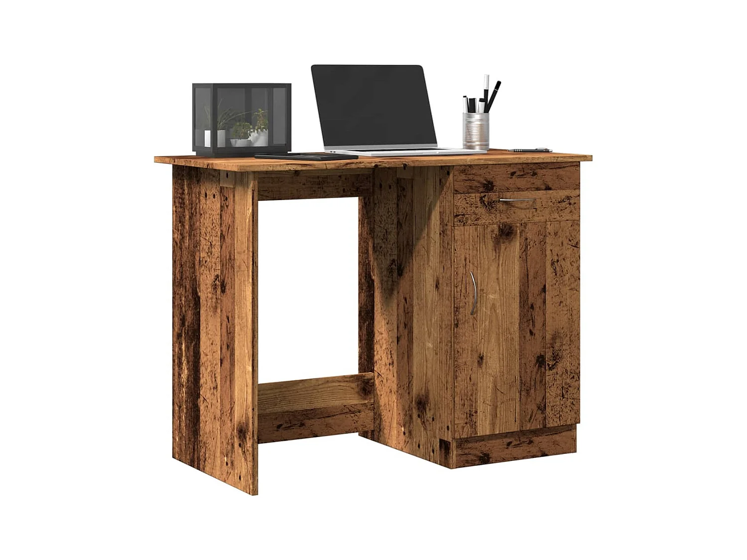 Escritorio de madera de ingeniería envejecida 100x50x76 cm