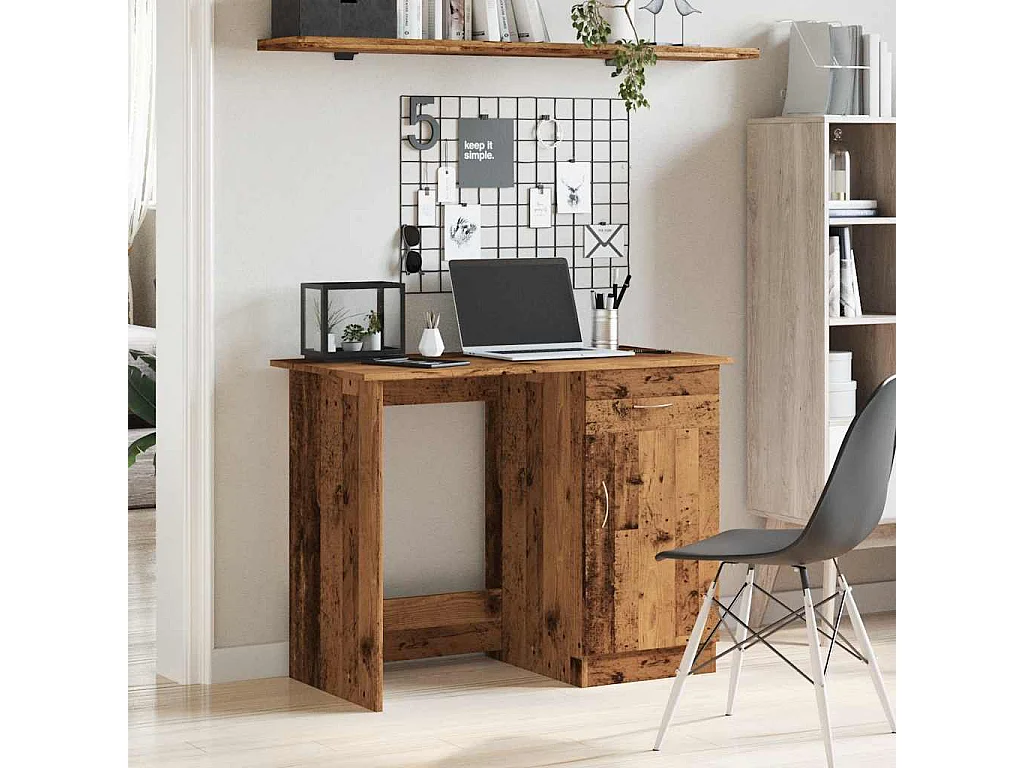 Bureau vieux bois 100x50x76 cm bois d'ingénierie