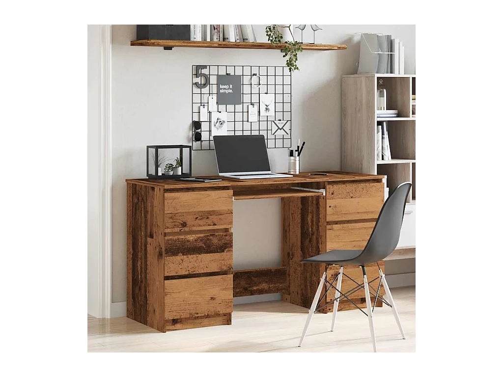 Bureau vieux bois 140x50x77 cm bois d'ingénierie