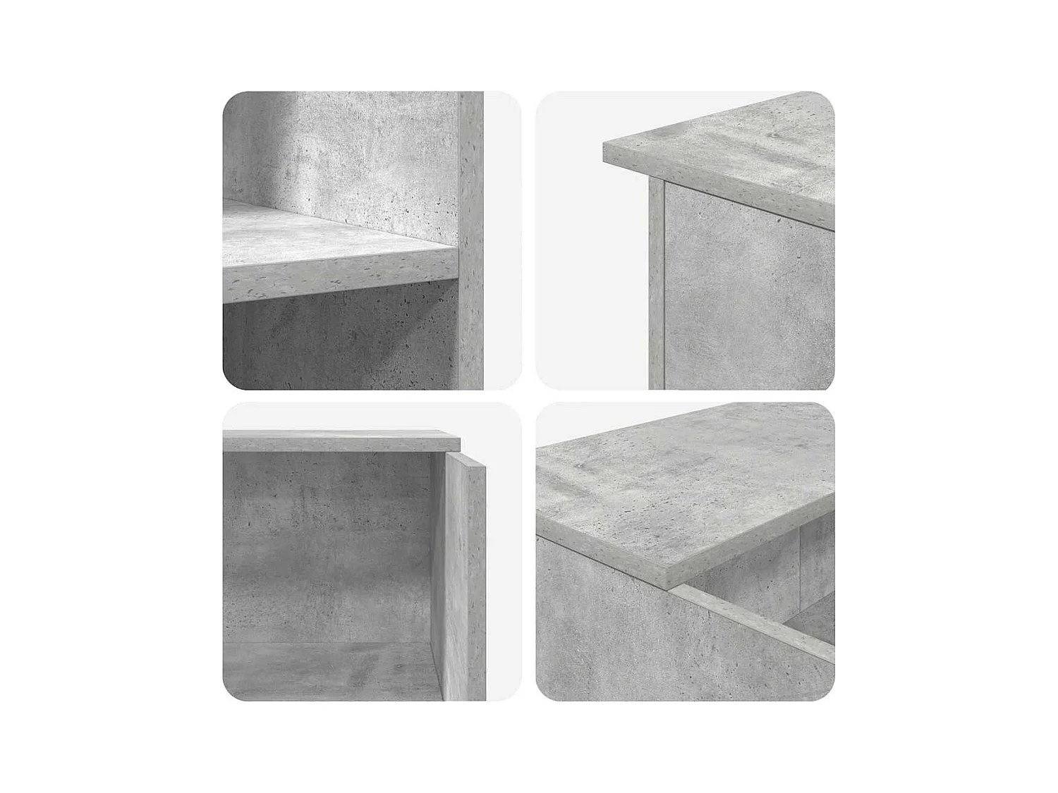 Bureau de réception gris béton 100x50x103,5cm bois d'ingénierie