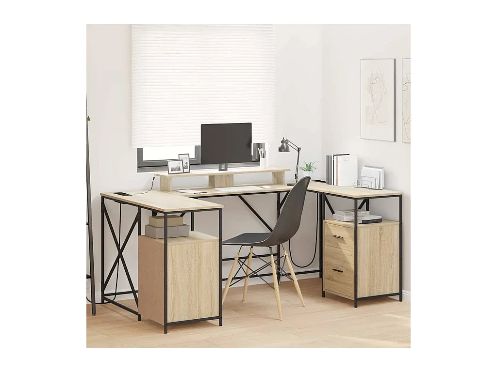 Bureau Chêne sonoma 182 x 101 x 87.5 cm Bois d'ingénierie