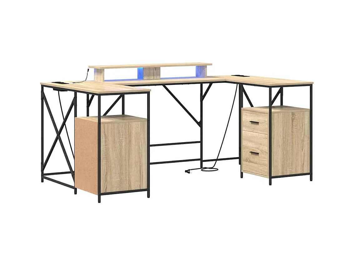 Bureau Chêne sonoma 182 x 101 x 87.5 cm Bois d'ingénierie