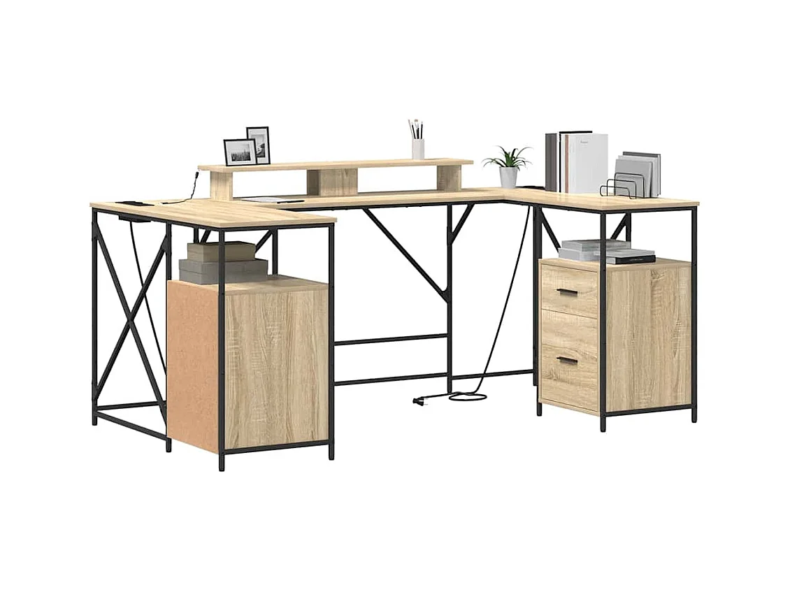 Bureau Chêne sonoma 182 x 101 x 87.5 cm Bois d'ingénierie