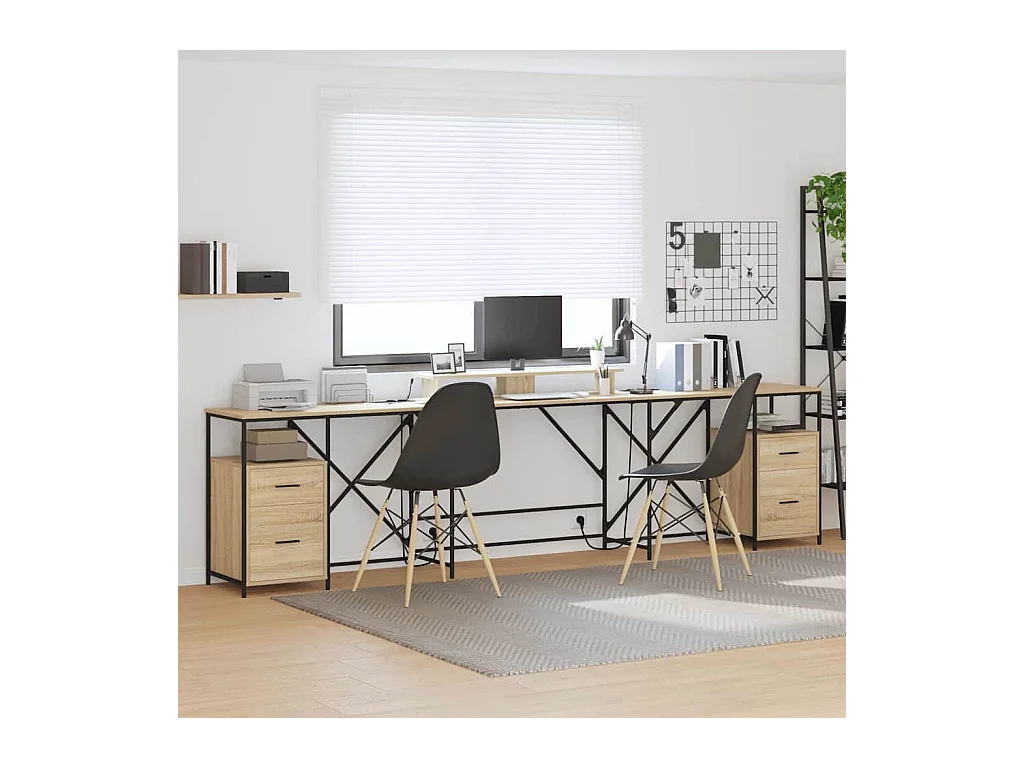 Bureau Chêne sonoma 182 x 101 x 87.5 cm Bois d'ingénierie