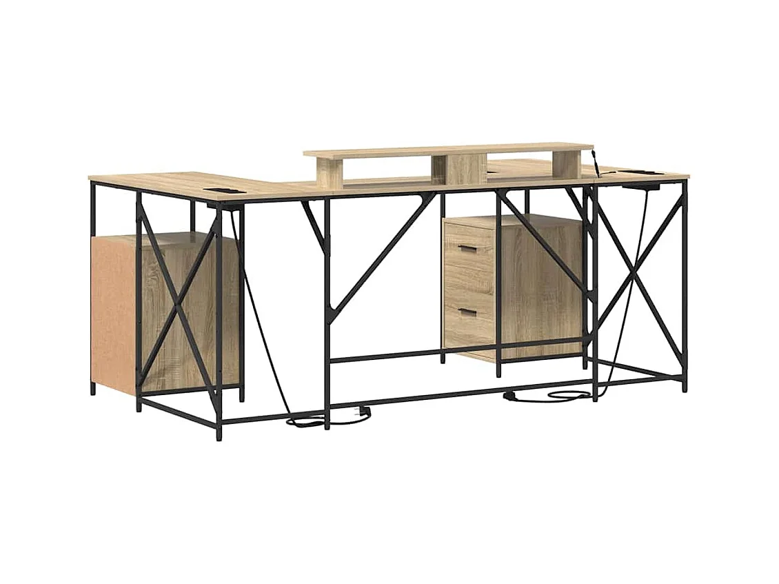 Bureau Chêne sonoma 182 x 101 x 87.5 cm Bois d'ingénierie