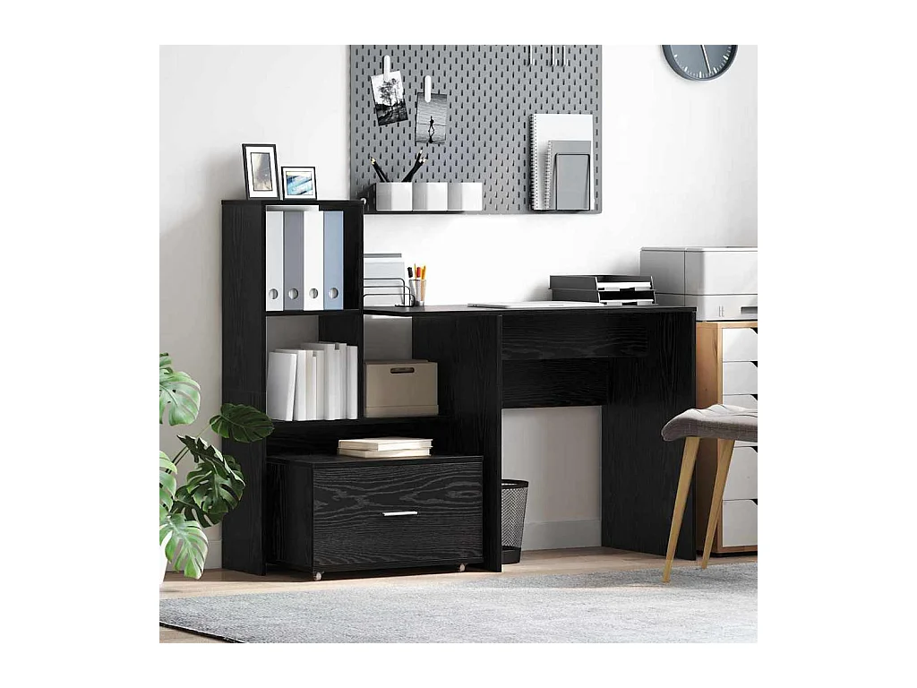 Bureau Chêne noir 131,5 x 50 x 106,5 cm Bois d'ingénierie