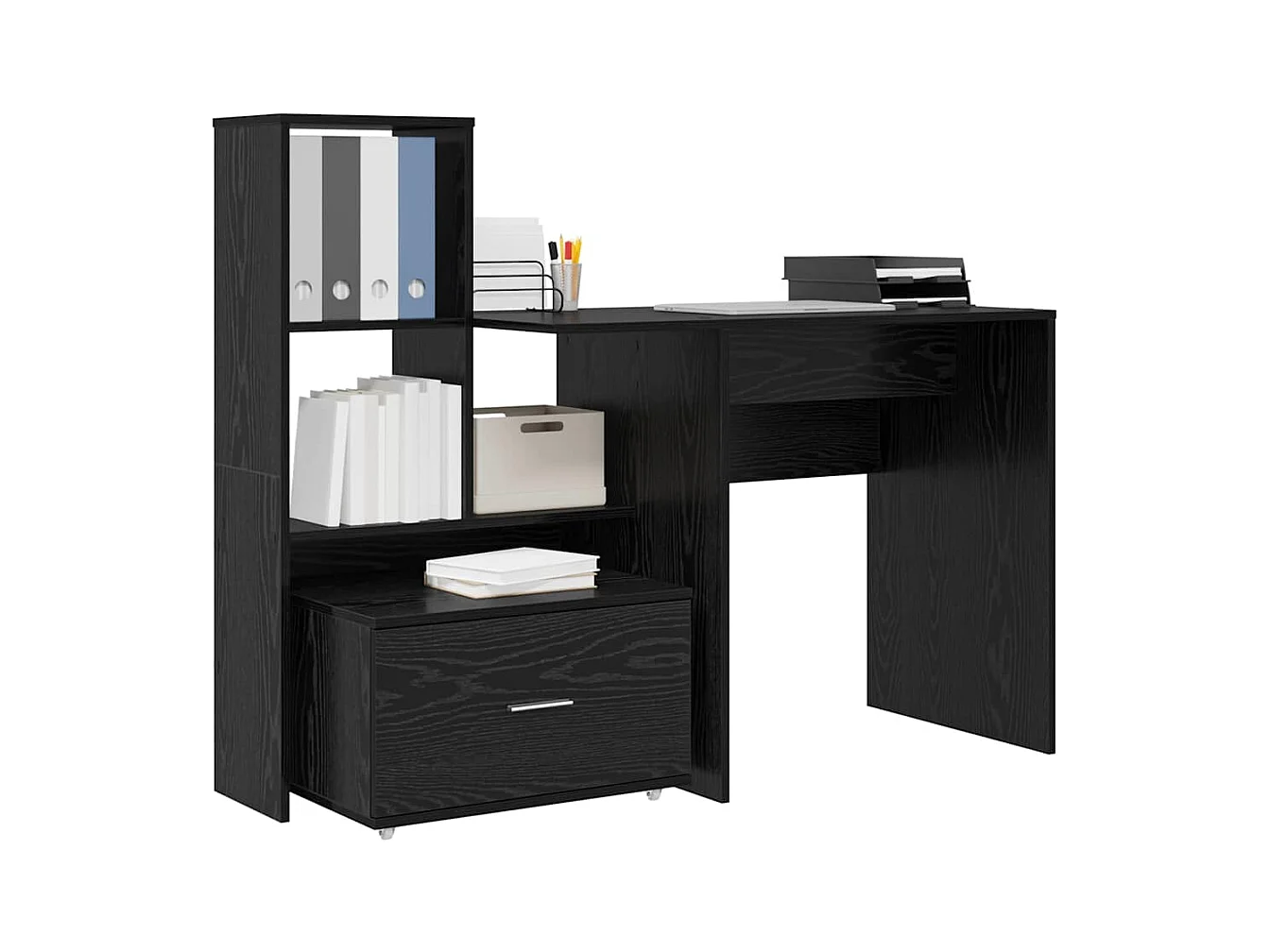 Bureau Chêne noir 131,5 x 50 x 106,5 cm Bois d'ingénierie