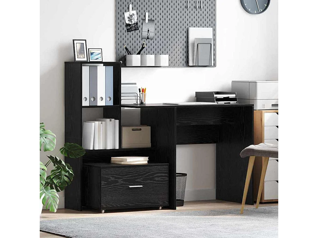 Bureau Chêne noir 131,5 x 50 x 106,5 cm Bois d'ingénierie