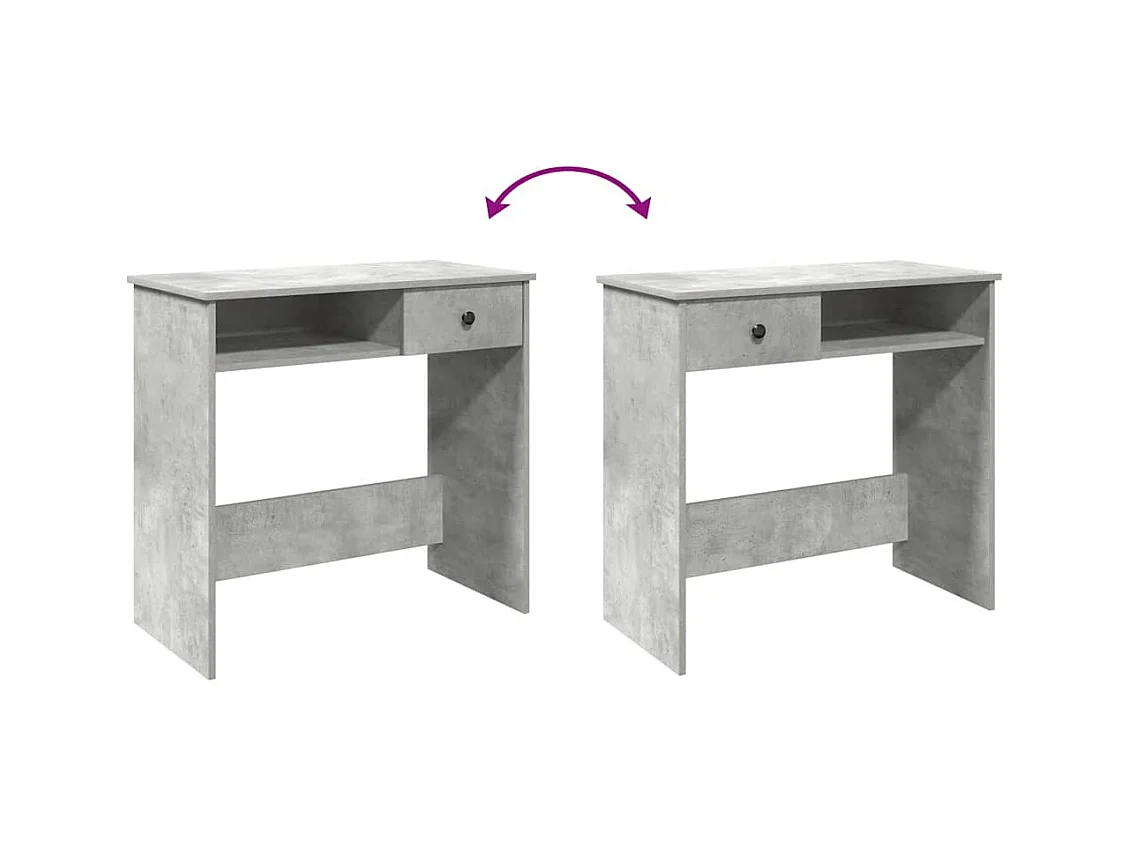 Bureau Gris béton 80x40x75 cm Aggloméré