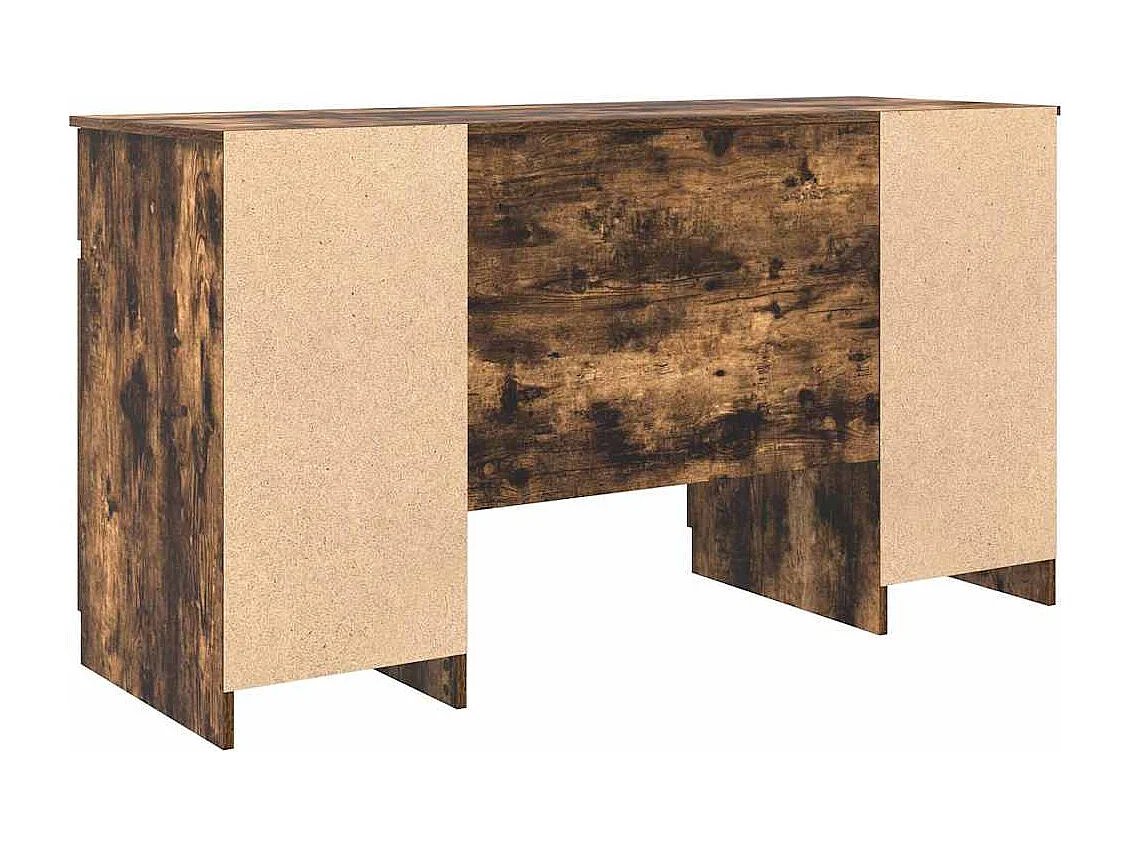 Bureau avec porte Chêne fumé 140 x 49 x 76 cm Bois d'ingénierie