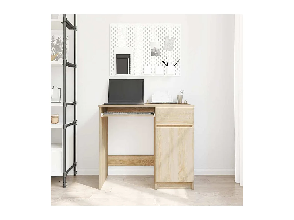Bureau chêne Sonoma 86x49x76 cm bois d'ingénierie