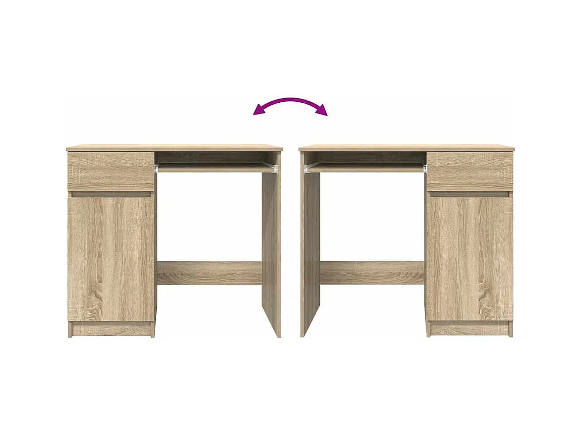 Bureau chêne Sonoma 86x49x76 cm bois d'ingénierie