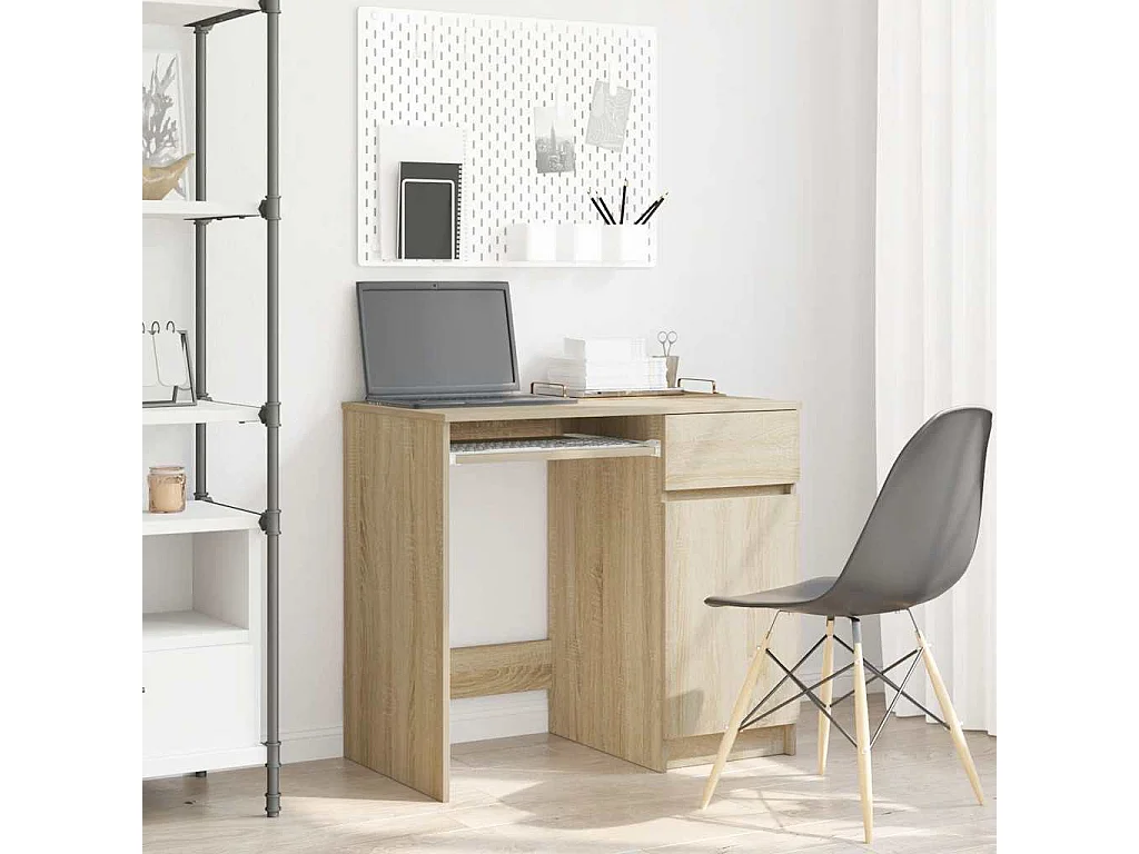 Bureau chêne Sonoma 86x49x76 cm bois d'ingénierie