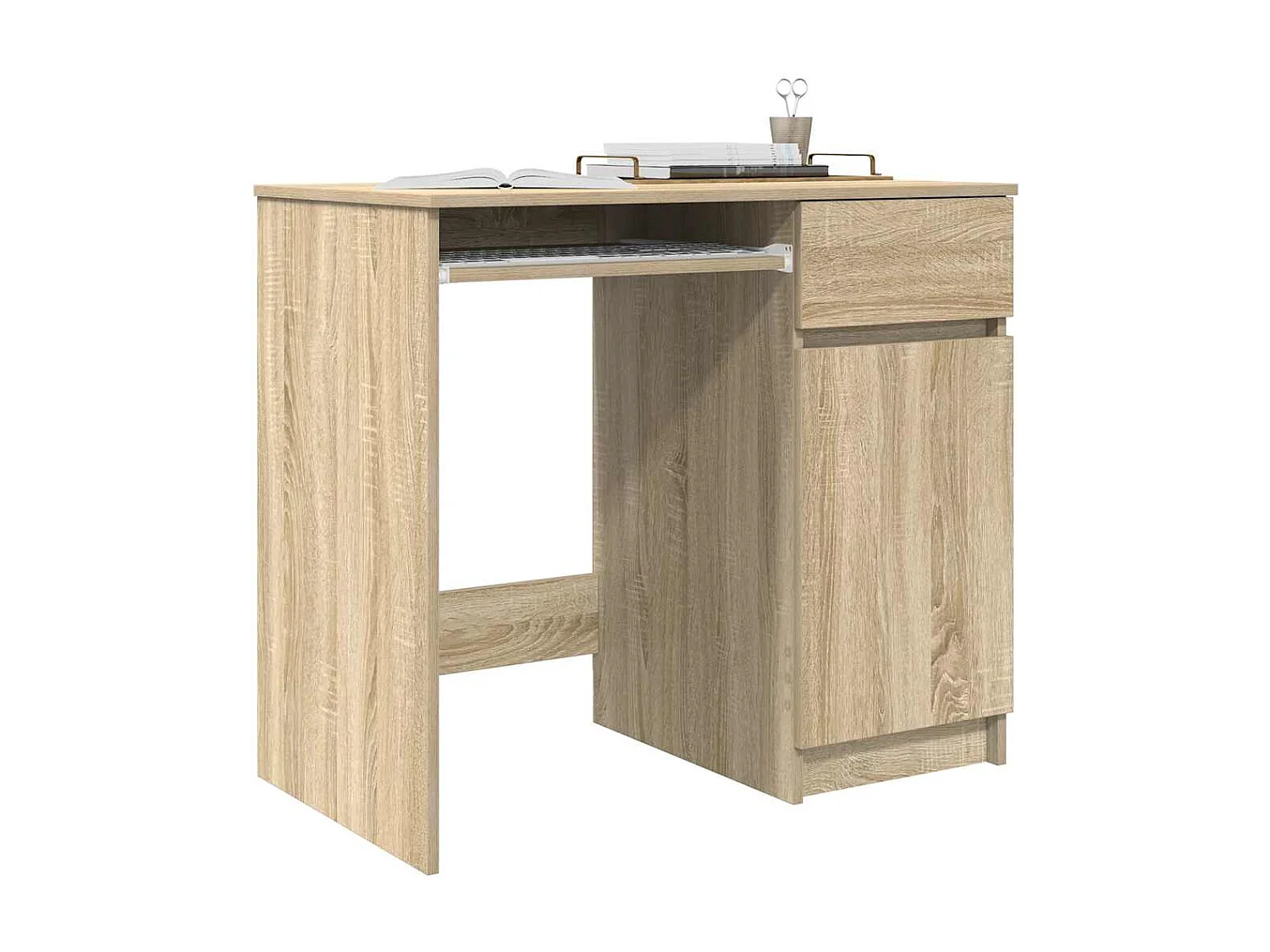 Bureau chêne Sonoma 86x49x76 cm bois d'ingénierie