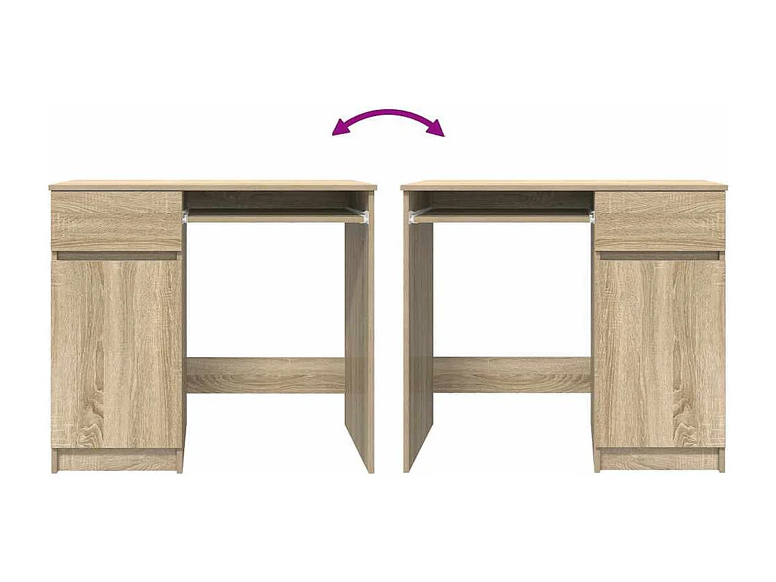 Bureau chêne Sonoma 86x49x76 cm bois d'ingénierie