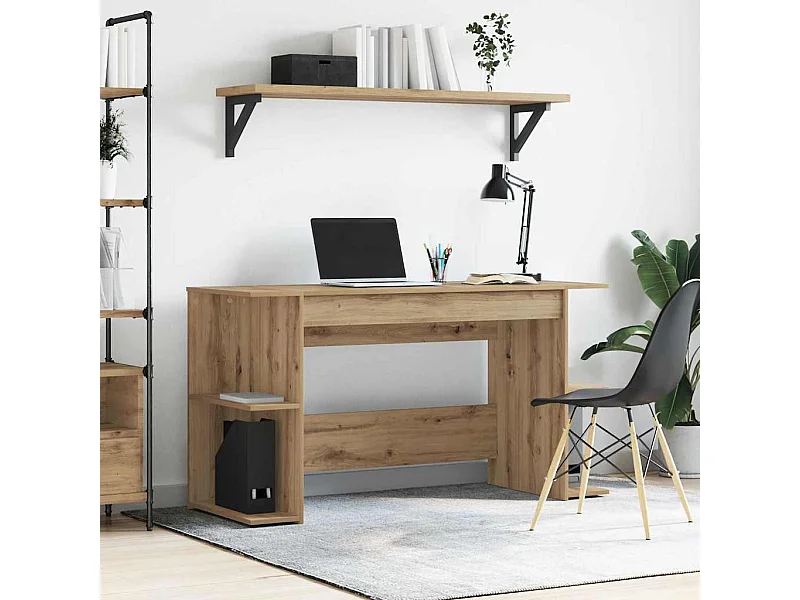 Bureau artisanaal eikenkleurig 140 x 50 x 75 cm Bewerkt hout