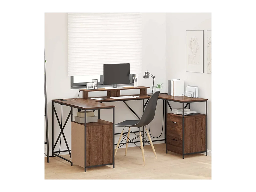 Bureau Chêne marron 182 x 101 x 87.5 cm Bois d'ingénierie