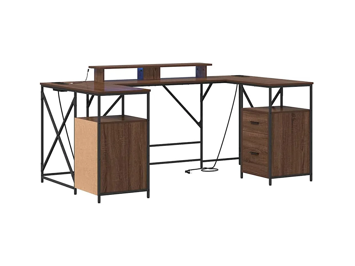 Bureau Chêne marron 182 x 101 x 87.5 cm Bois d'ingénierie