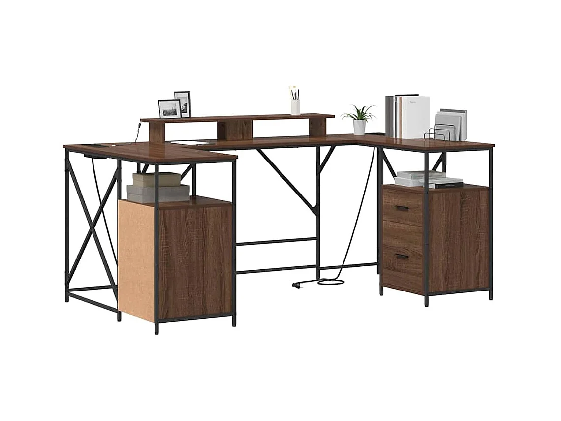 Bureau Chêne marron 182 x 101 x 87.5 cm Bois d'ingénierie