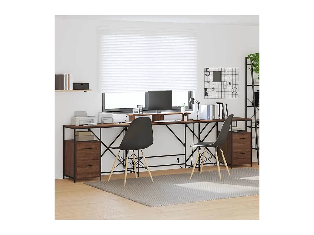 Bureau Chêne marron 182 x 101 x 87.5 cm Bois d'ingénierie