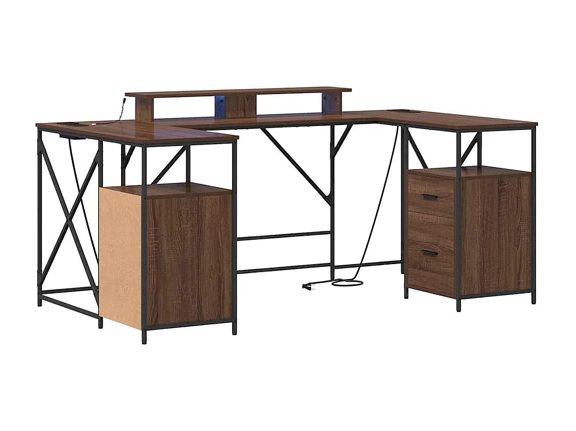 Escritorio con cajón Marrón roble 182 x 101 x 87.5 cm