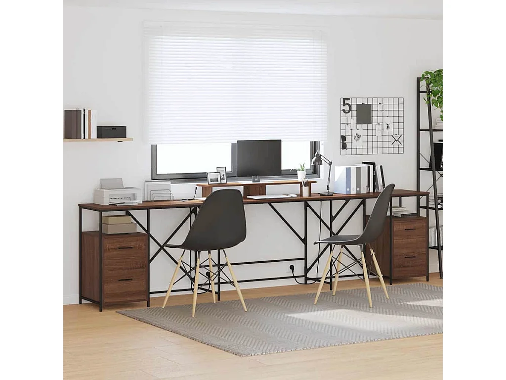 Escritorio con cajón Marrón roble 182 x 101 x 87.5 cm