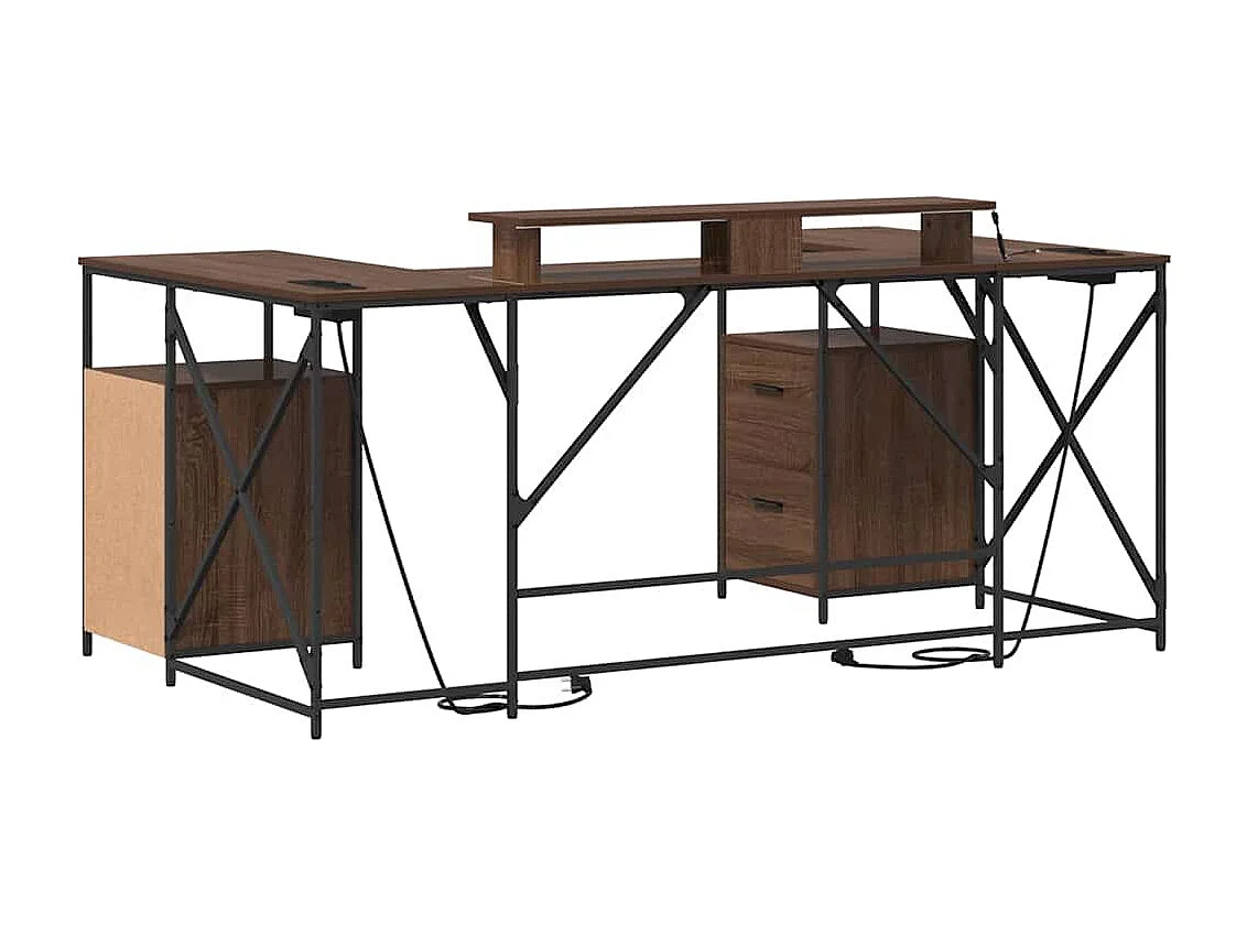 Escritorio con cajón Marrón roble 182 x 101 x 87.5 cm