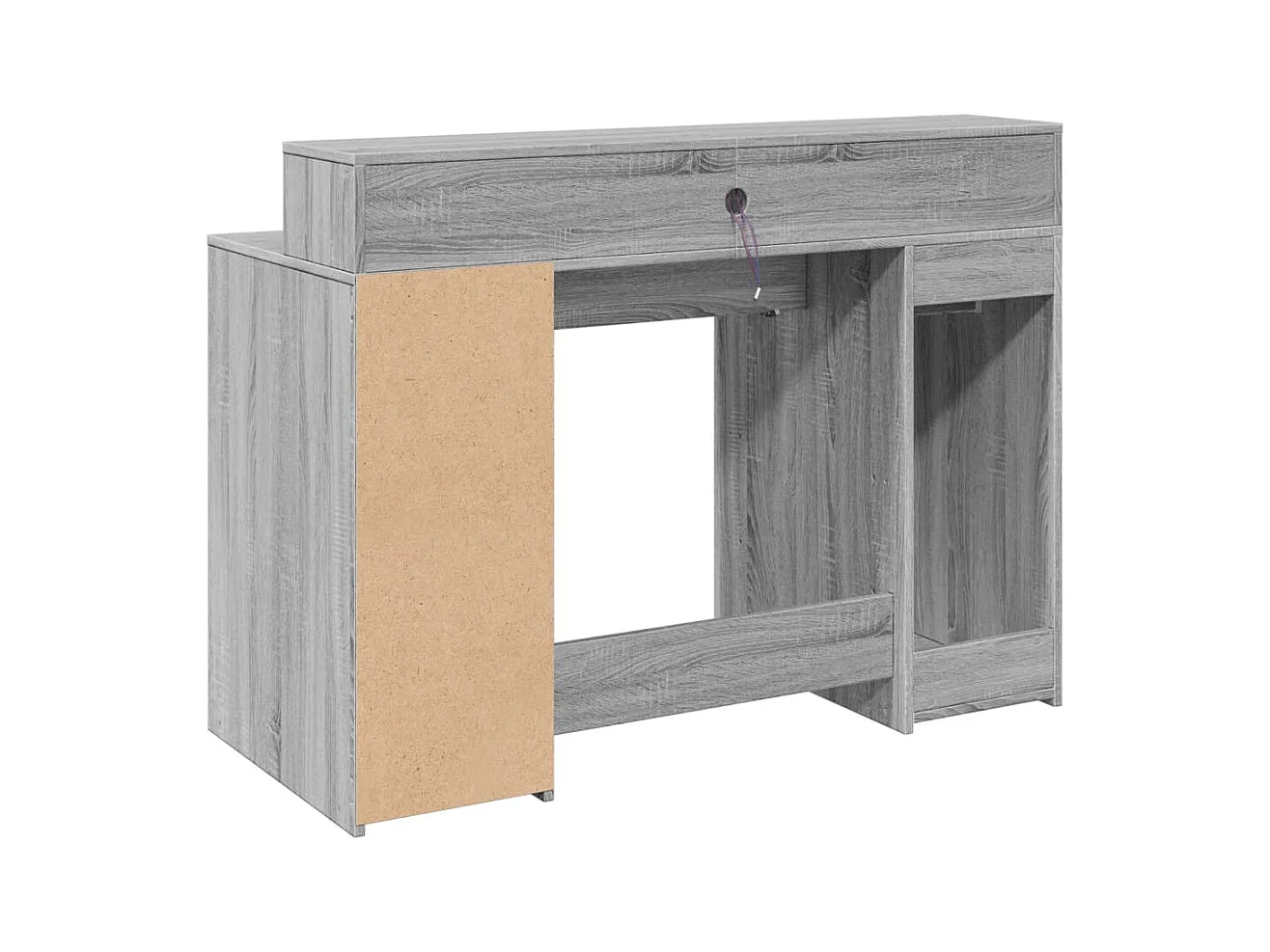 Bureau et lumières LED sonoma gris 120x55x91cm bois ingénierie