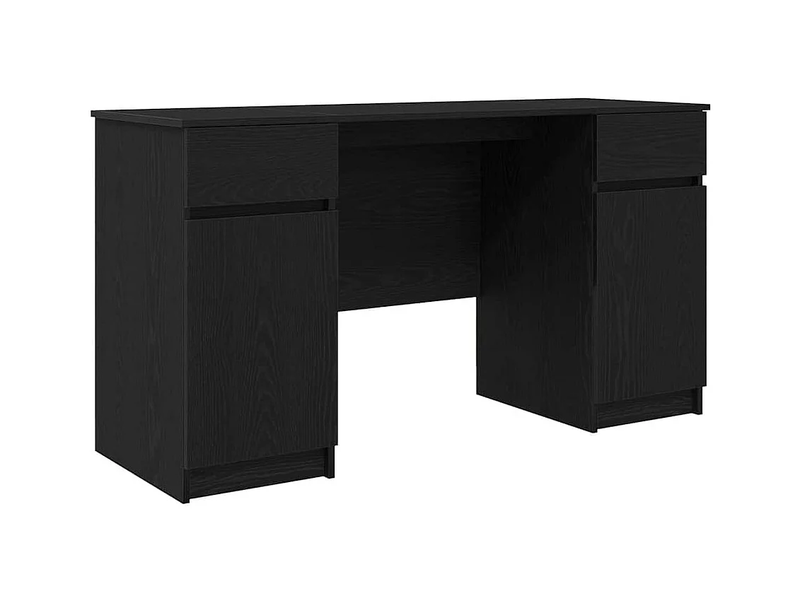 Bureau avec porte Chêne noir 140 x 49 x 76 cm Bois d'ingénierie