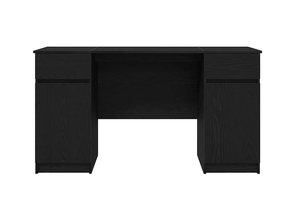 Bureau avec porte Chêne noir 140 x 49 x 76 cm Bois d'ingénierie