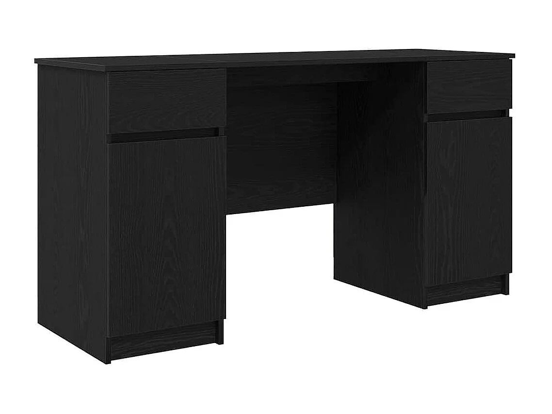 Bureau avec porte Chêne noir 140 x 49 x 76 cm Bois d'ingénierie