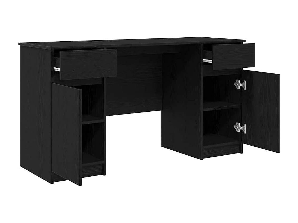 Bureau avec porte Chêne noir 140 x 49 x 76 cm Bois d'ingénierie