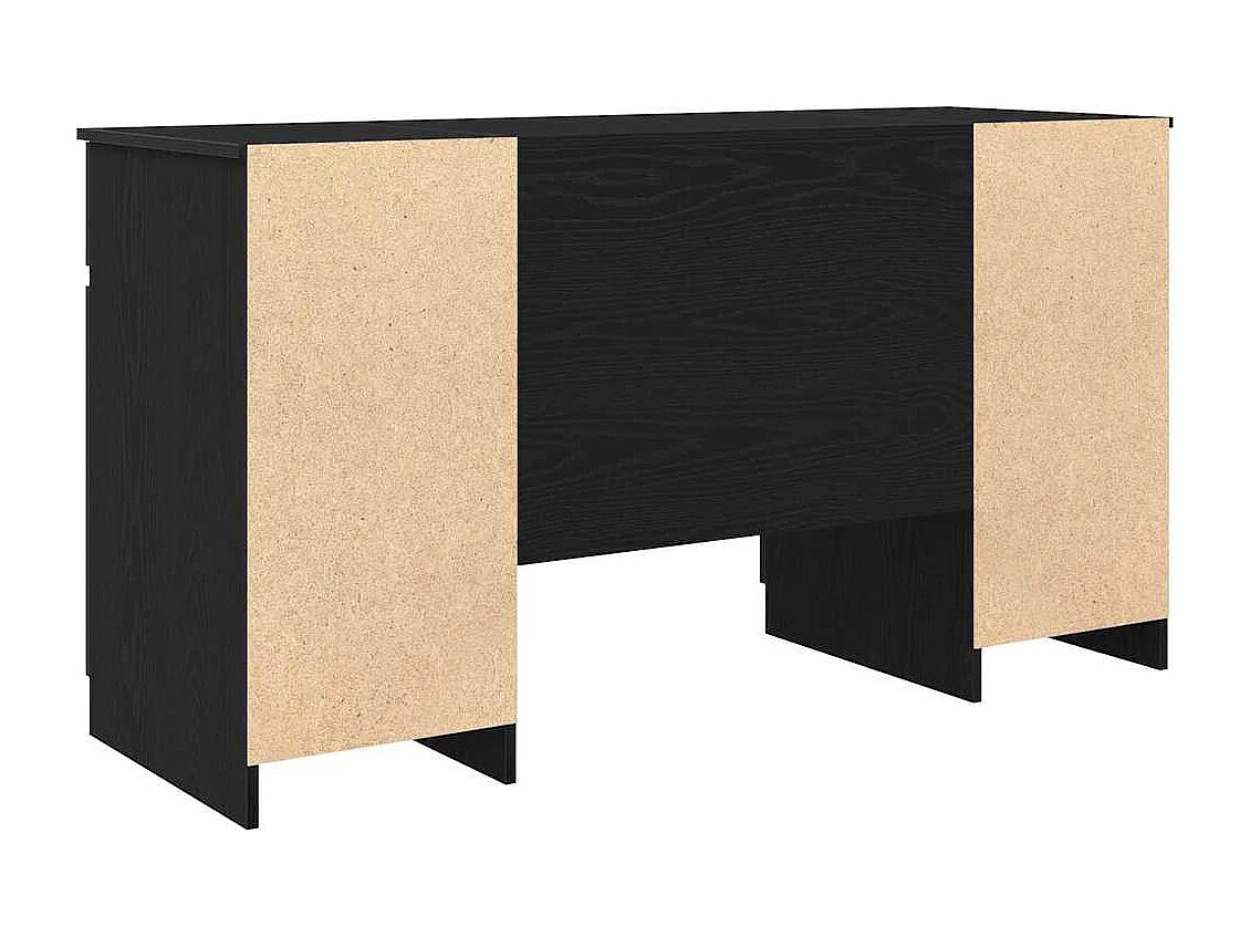 Bureau avec porte Chêne noir 140 x 49 x 76 cm Bois d'ingénierie