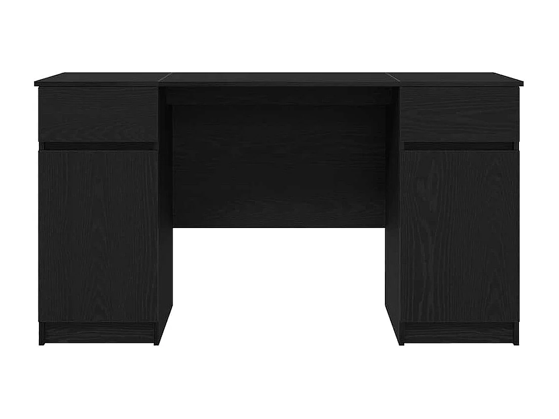 Bureau avec porte Chêne noir 140 x 49 x 76 cm Bois d'ingénierie