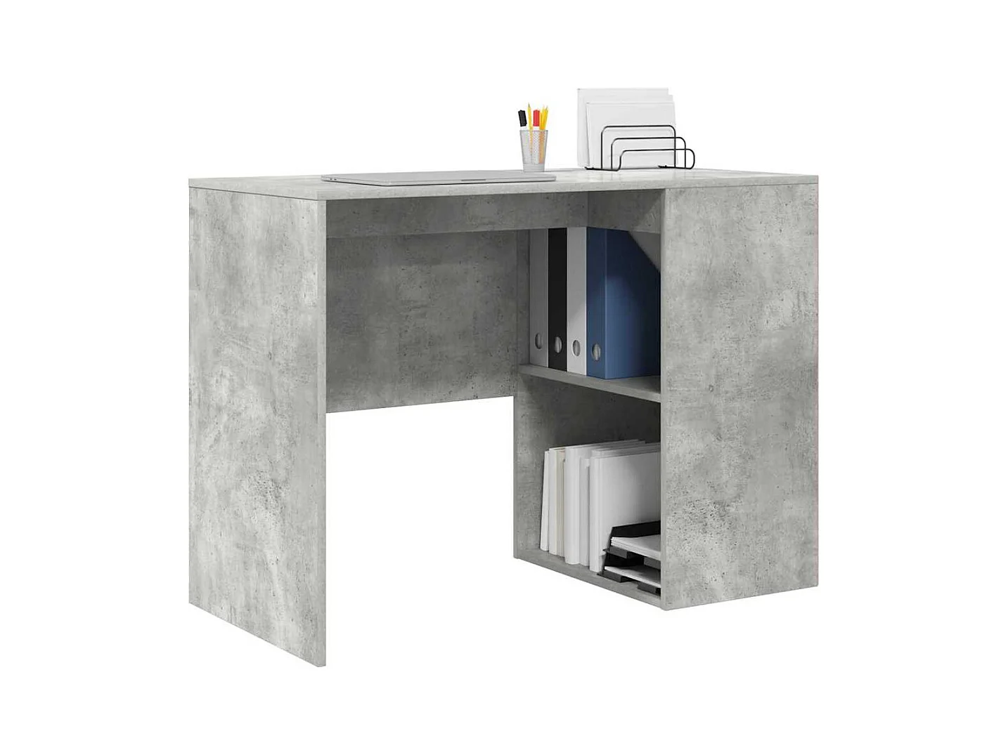 Bureau Gris béton 102 x 50 x 75 cm Bois d'ingénierie