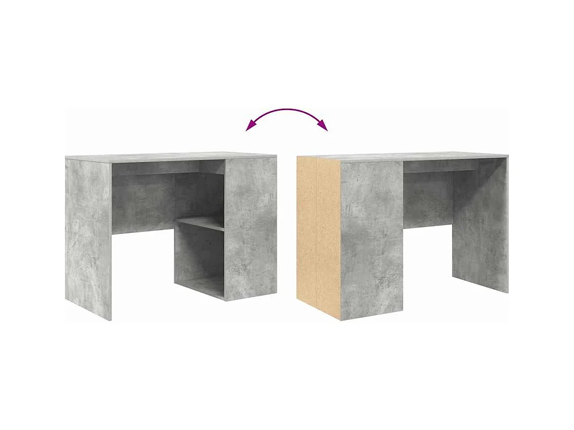 Bureau Gris béton 102 x 50 x 75 cm Bois d'ingénierie