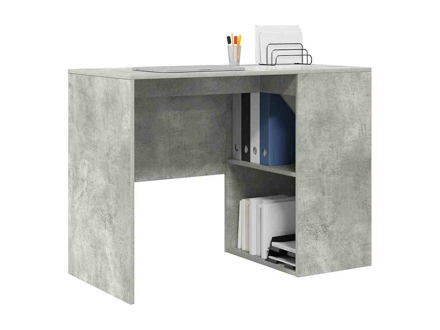 Bureau Gris béton 102 x 50 x 75 cm Bois d'ingénierie