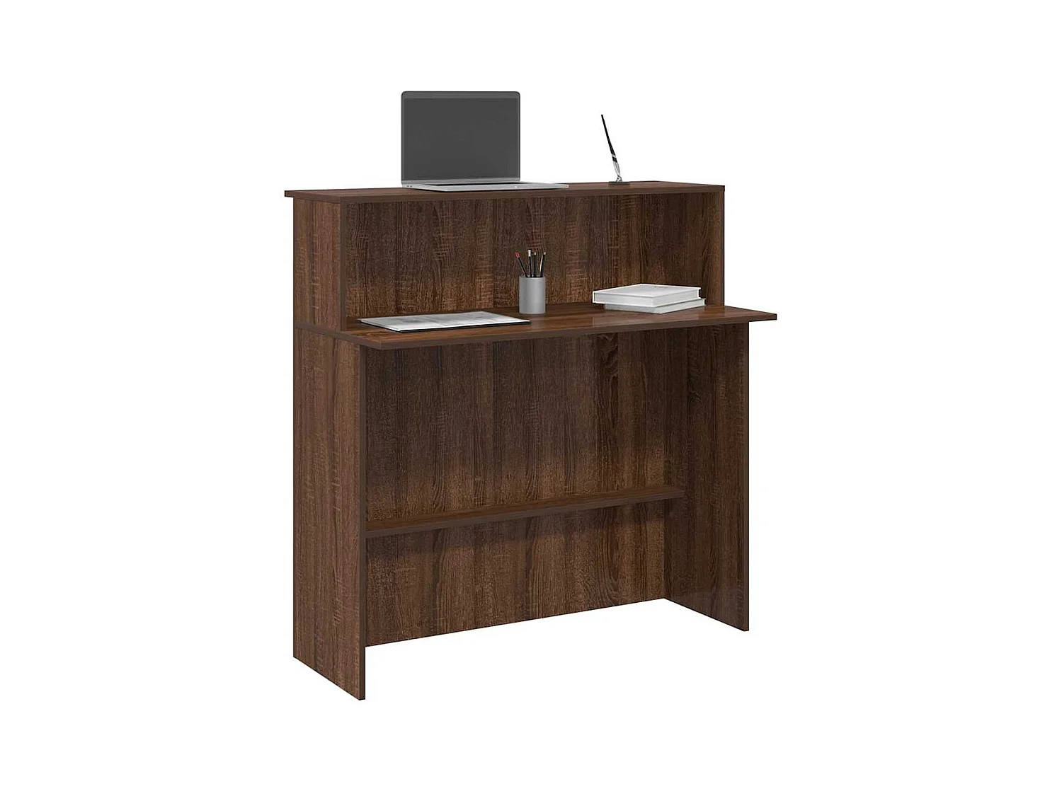 Mostrador de recepción roble marrón 100x50x103,5 cm