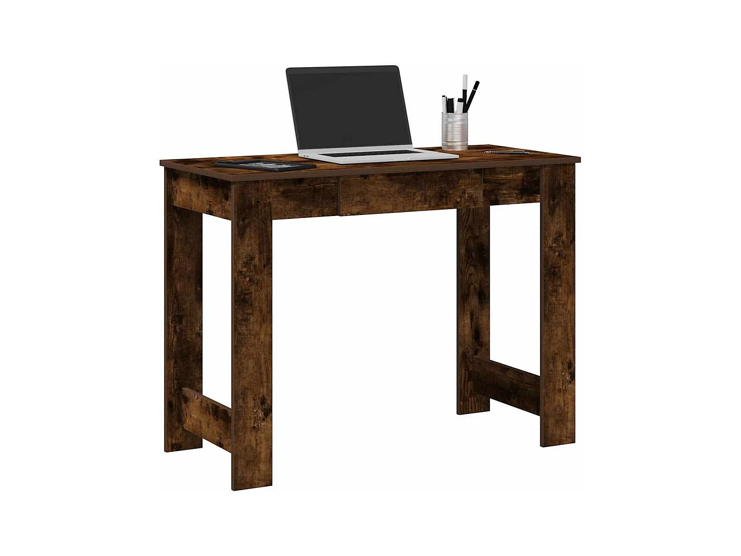 Bureau chêne fumé 100x45x75 cm bois d'ingénierie