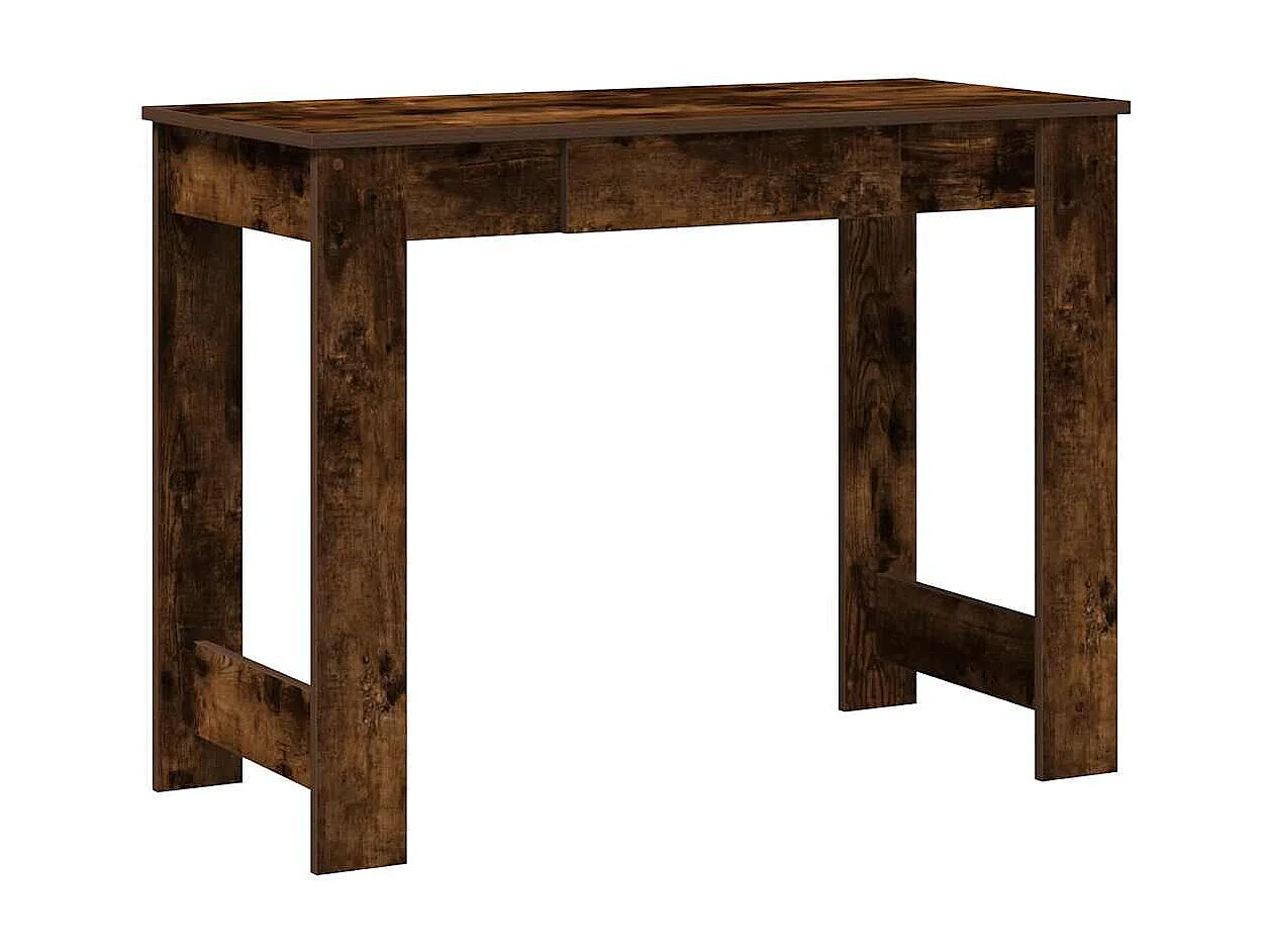 Bureau chêne fumé 100x45x75 cm bois d'ingénierie