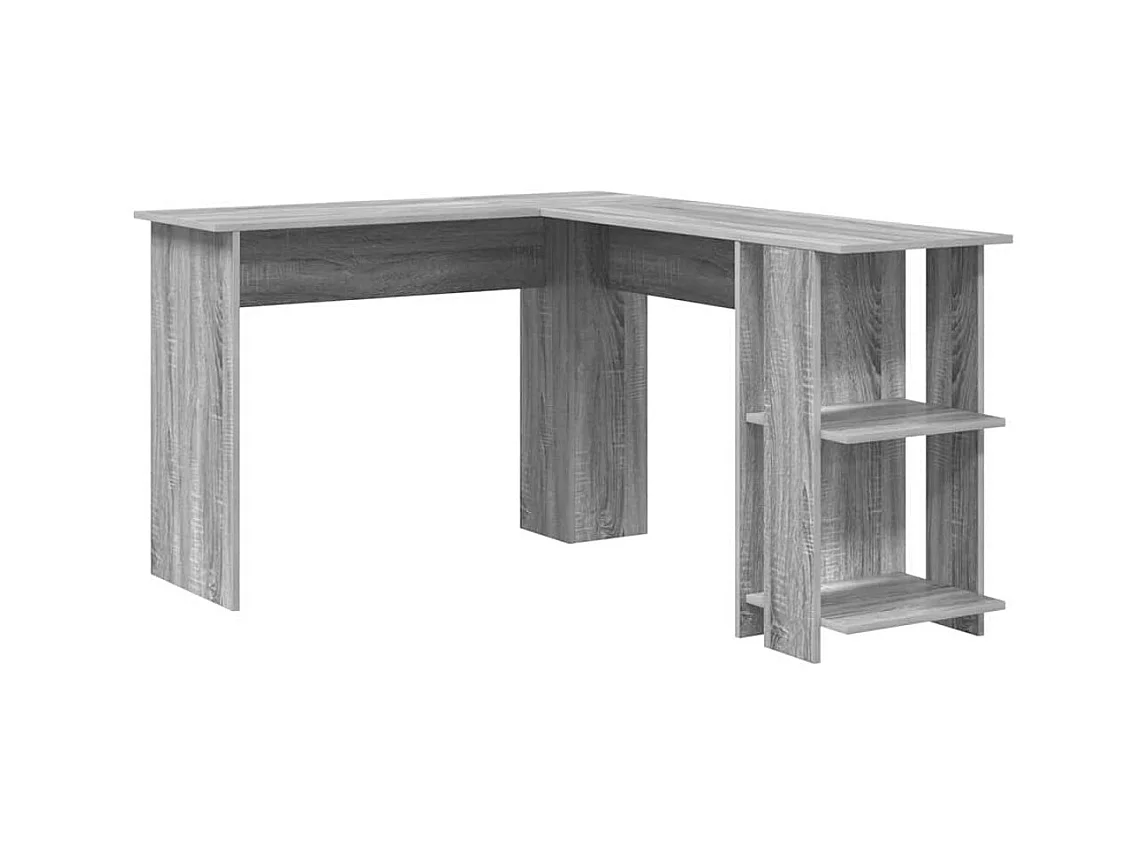 Mesa de Canto com Armazenamento com prateleira Cinza Sonoma