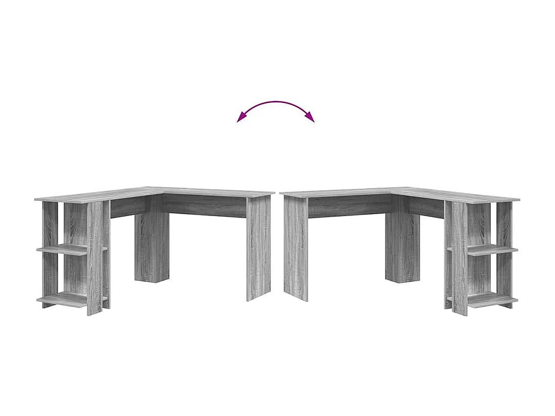 Mesa de Canto com Armazenamento com prateleira Cinza Sonoma