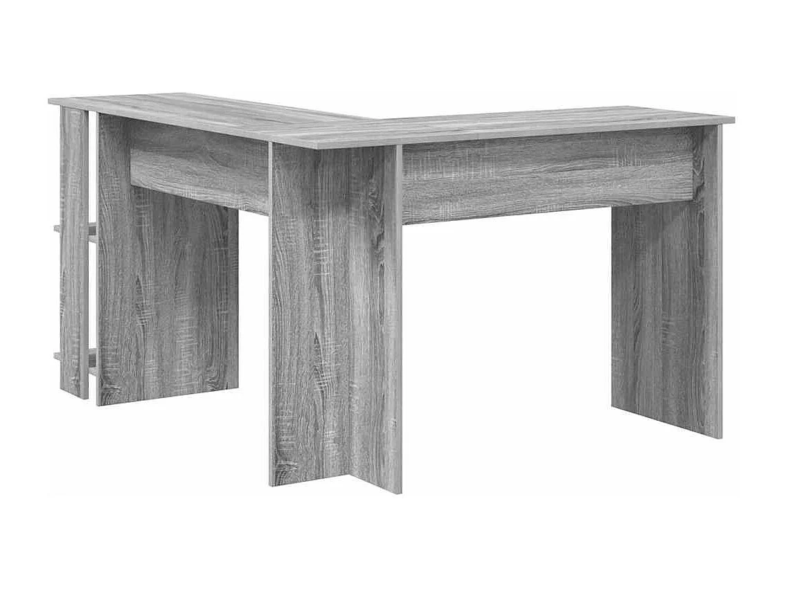 Bureau d'angle avec rangement Gris Sonoma 140 x 113.5 x 75 cm