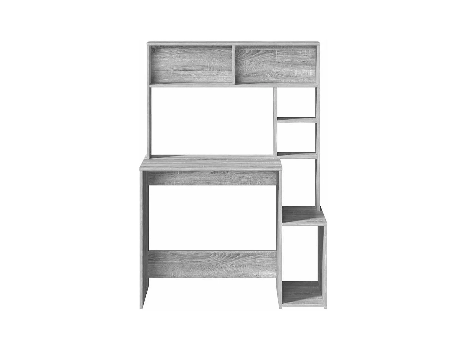 Bureau avec étagères sonoma gris 100x45x140cm bois d'ingénierie