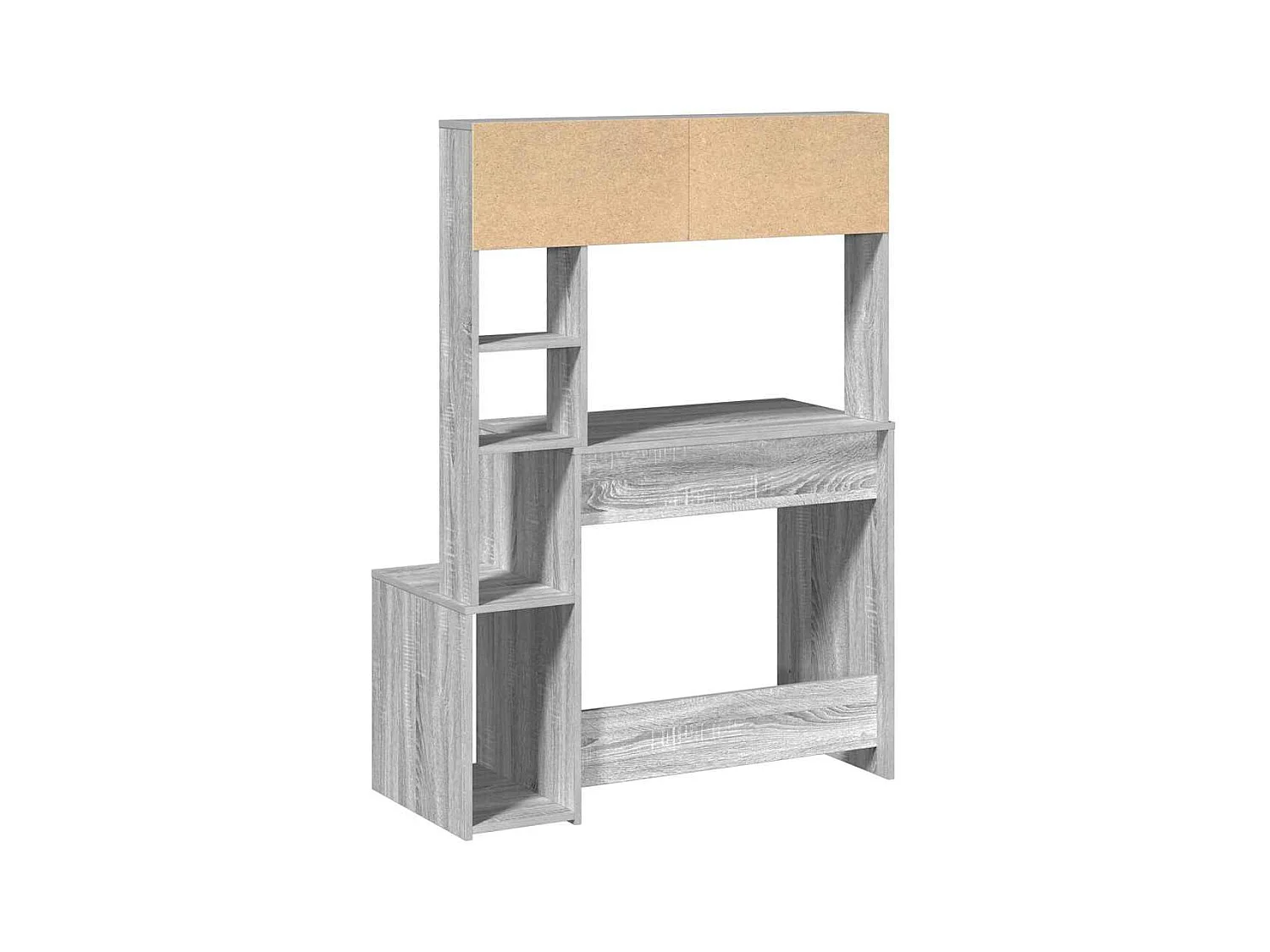 Bureau avec étagères sonoma gris 100x45x140cm bois d'ingénierie