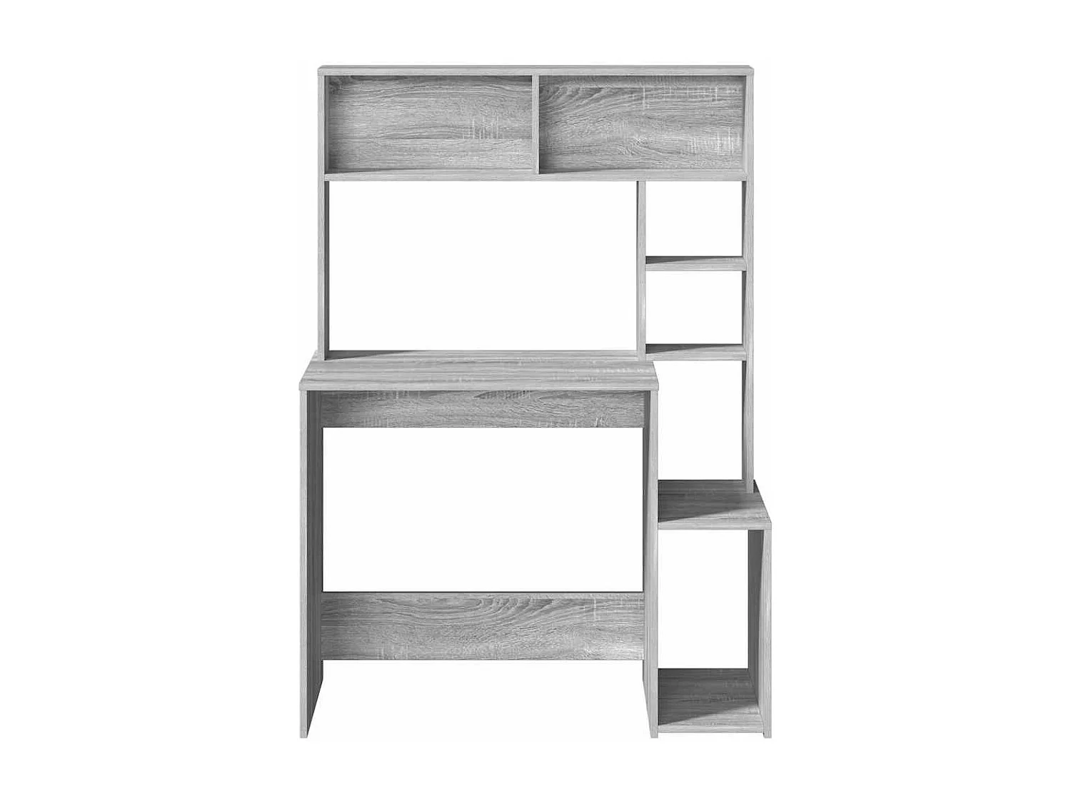 Bureau avec étagères sonoma gris 100x45x140cm bois d'ingénierie