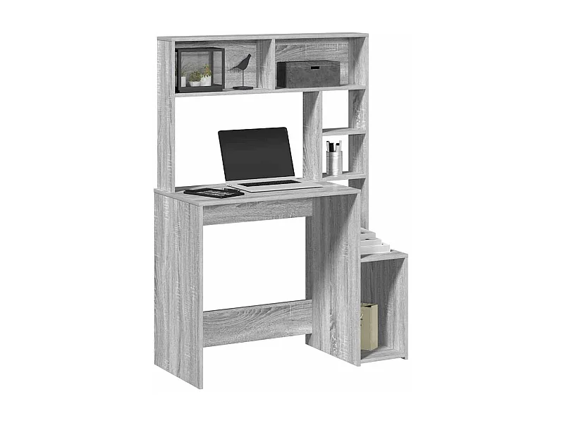 Bureau avec étagères sonoma gris 100x45x140cm bois d'ingénierie